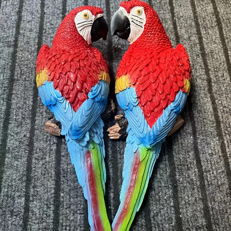 Realistic Blue Hanging Parrot Statue Garden Decor