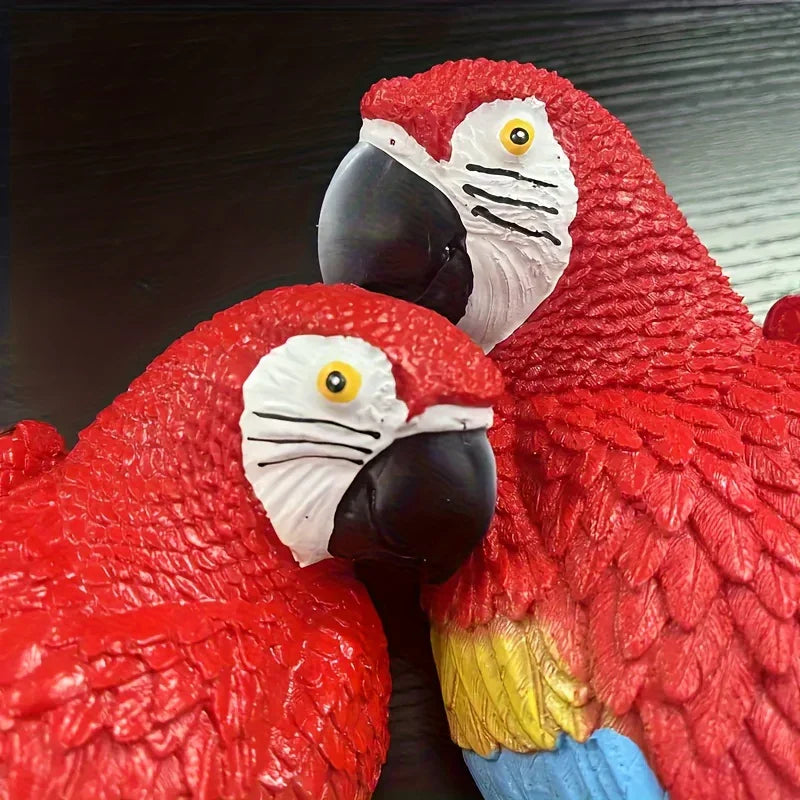 Realistic Blue Hanging Parrot Statue Garden Decor