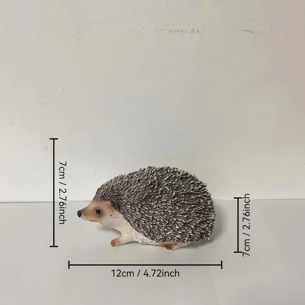 Resin Hedgehog Garden Statue with Realistic Fur Texture