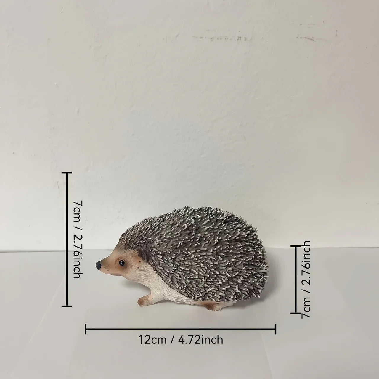 Resin Hedgehog Garden Statue with Realistic Fur Texture