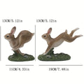 Resin Rabbit Couple Garden Statues for Patio and Balcony