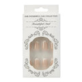 Salon-Style French Tip Press-On Nails - Oval 05