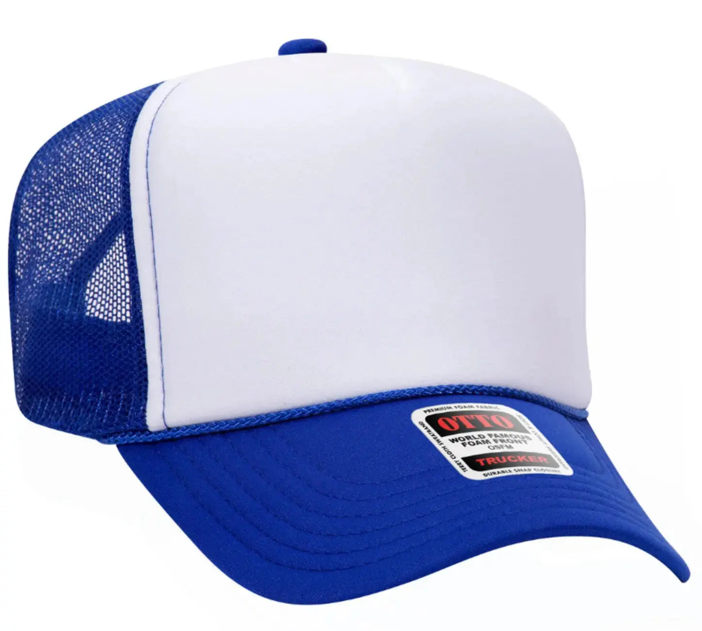 Mama Blue Checkered Bow Adult Otto Foam Trucker Hat