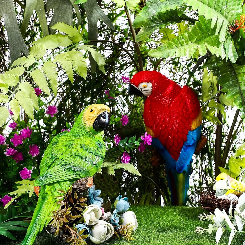 Simulation Parrot Wall Decor 12 Inch Garden Sculpture