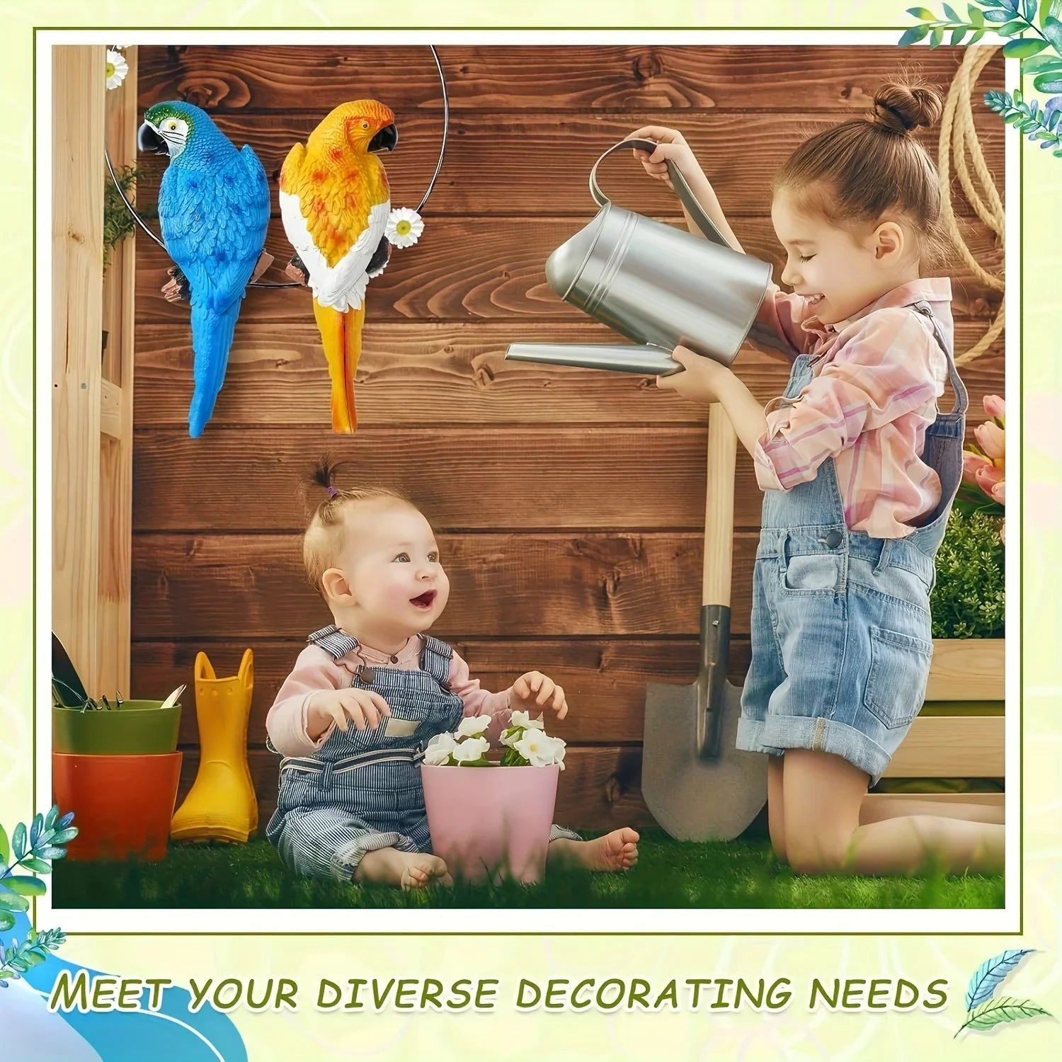 Simulation Parrot Wall Decor 12 Inch Garden Sculpture