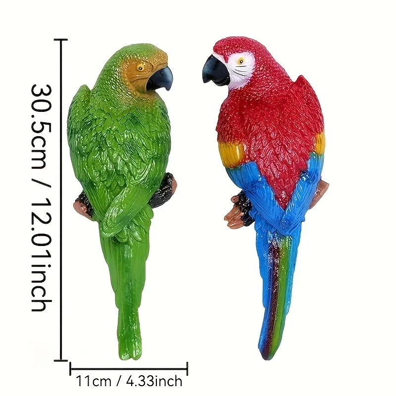 Simulation Parrot Wall Decor 12 Inch Garden Sculpture