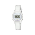 Slim White Women's Digital Watch Leather Style Strap