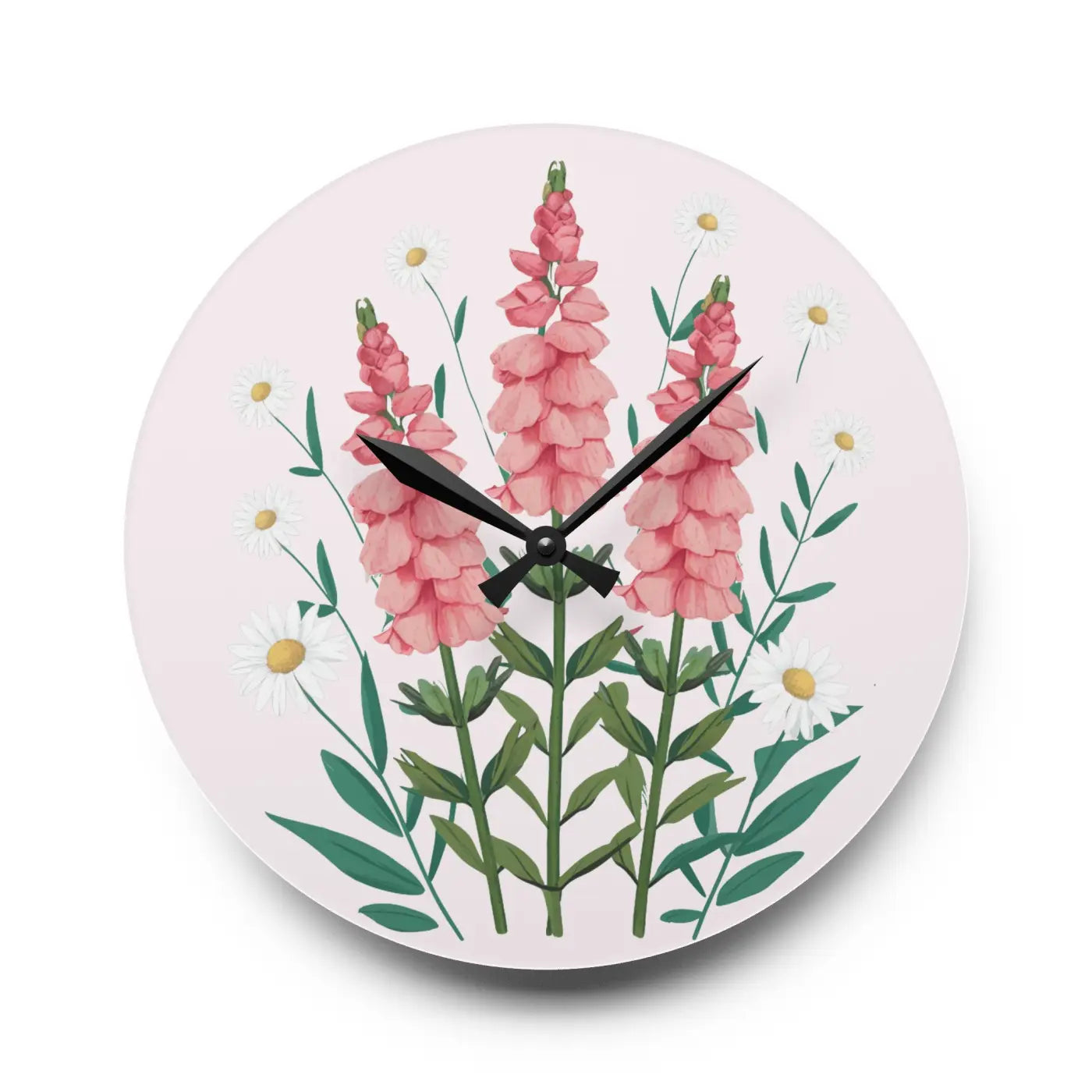 Snapdragon Flowers Acrylic Wall Clock Two Sizes - Dipaliz