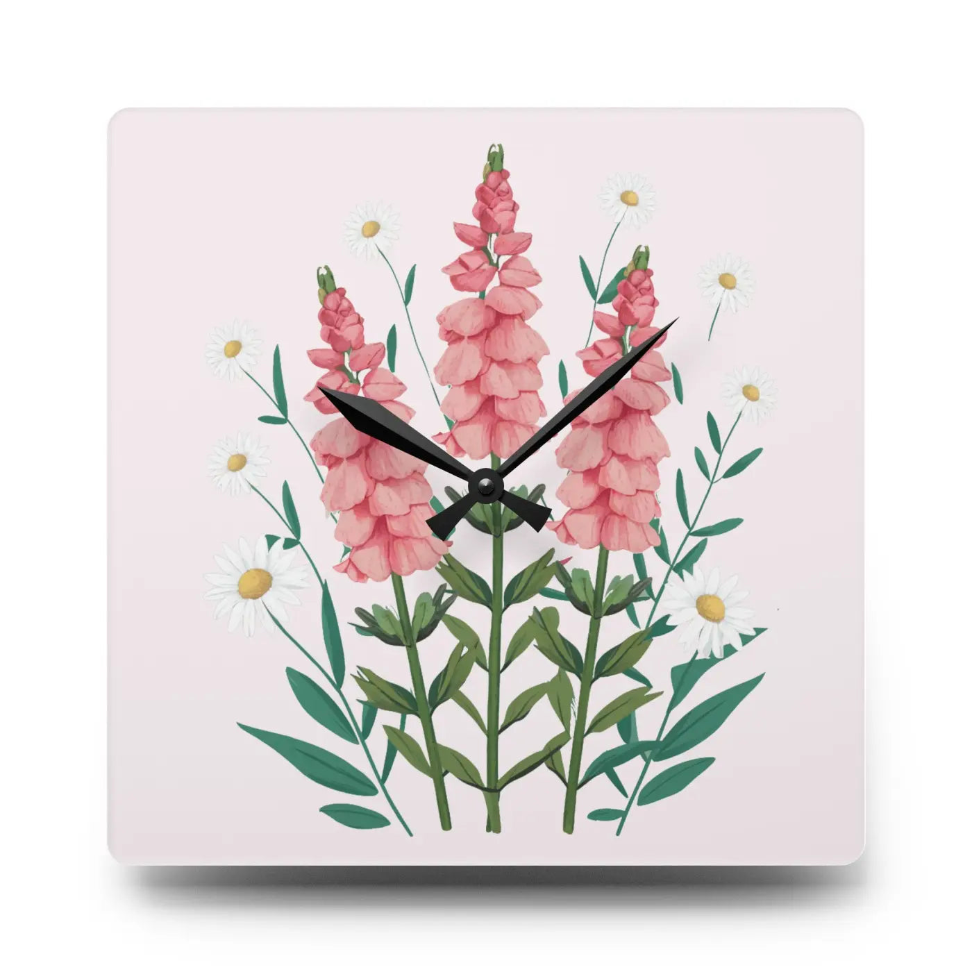 Snapdragon Flowers Acrylic Wall Clock Two Sizes - Dipaliz