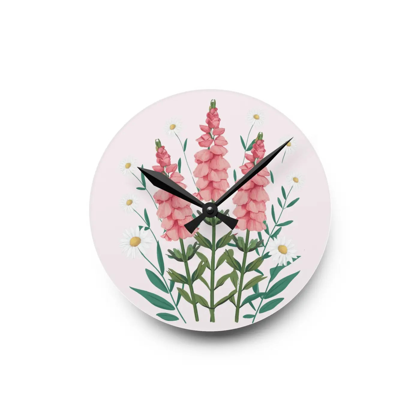 Snapdragon Flowers Acrylic Wall Clock Two Sizes - Dipaliz