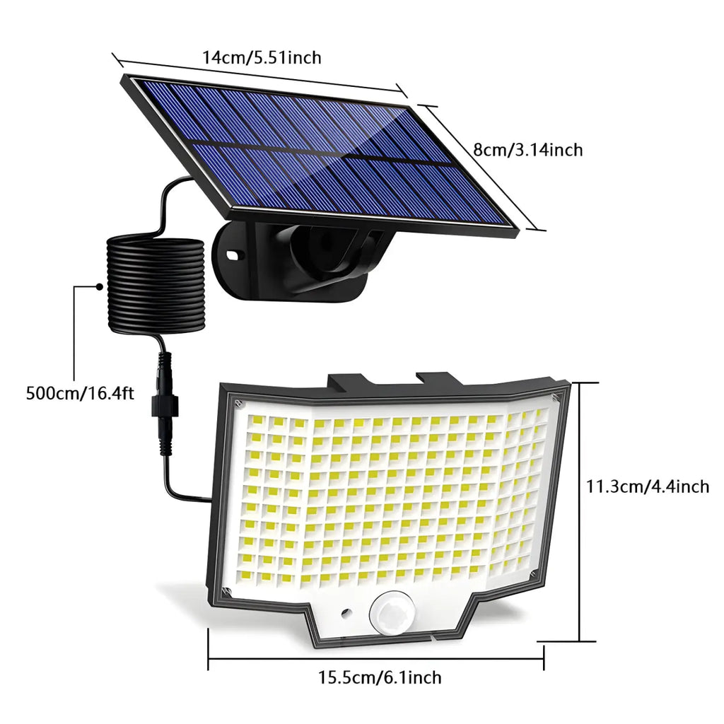 Solar Light Outdoor LED Motion Sensor Wall Lamp with 3 Modes & IP65 Waterproof