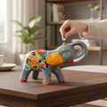 Colorful Talavera Elephant Coin Bank | Handmade Medium Piggy Bank