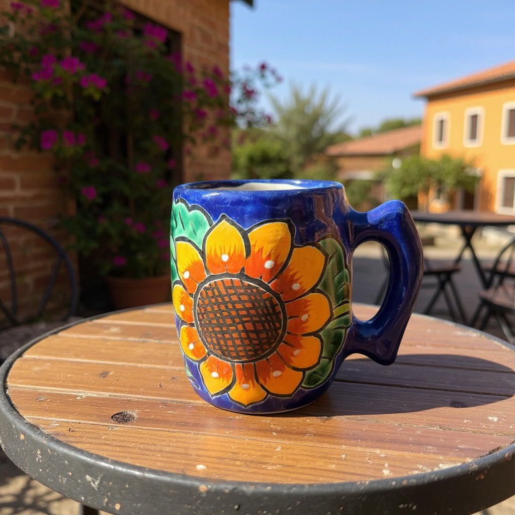 Colorful Handcrafted Mexican Coffee Mug | Talavera Ceramic Art