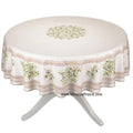 French Provencal tablecloth - Cotton, natural or acrylic-coated - 70" round - Clos des Oliviers cream | Label France