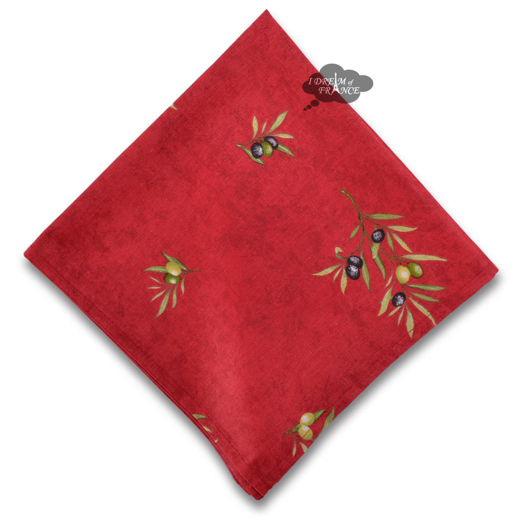 French Provencal napkin - Cotton - Clos des Oliviers red | Label France