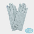Two Mini Bow Accent Soft Smart Touch Winter Gloves