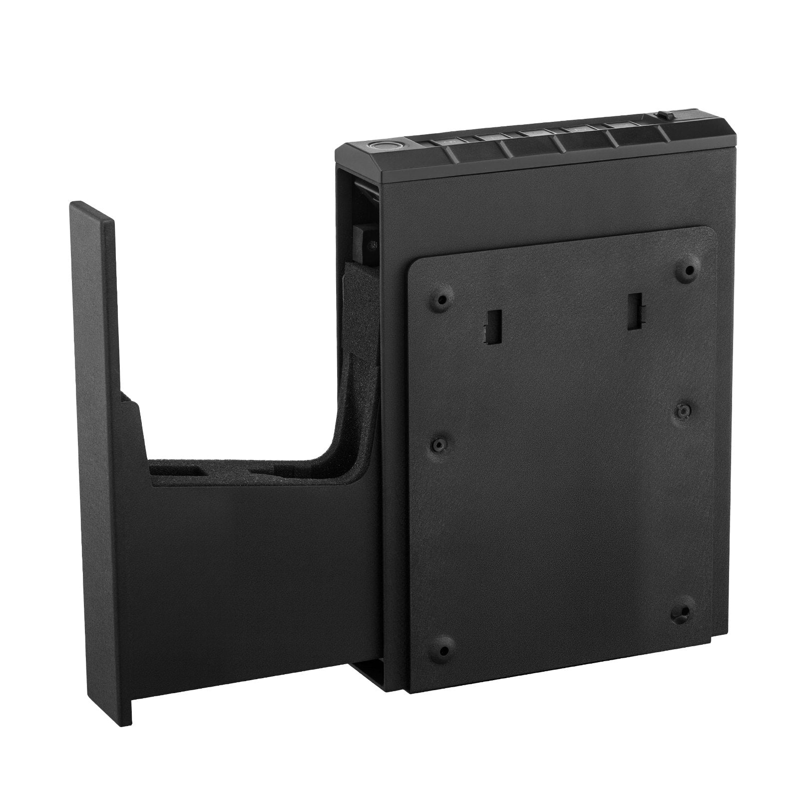 Gun Safe, Slider Handgun Gun Safe with Fingerprint/Password/Key, 3-Way Quick Access Firearm Case Box with Lighting for 1 Pistol & Magazine, Mounted Pistol Gun Box for Nightstand Bedside Desk Car
