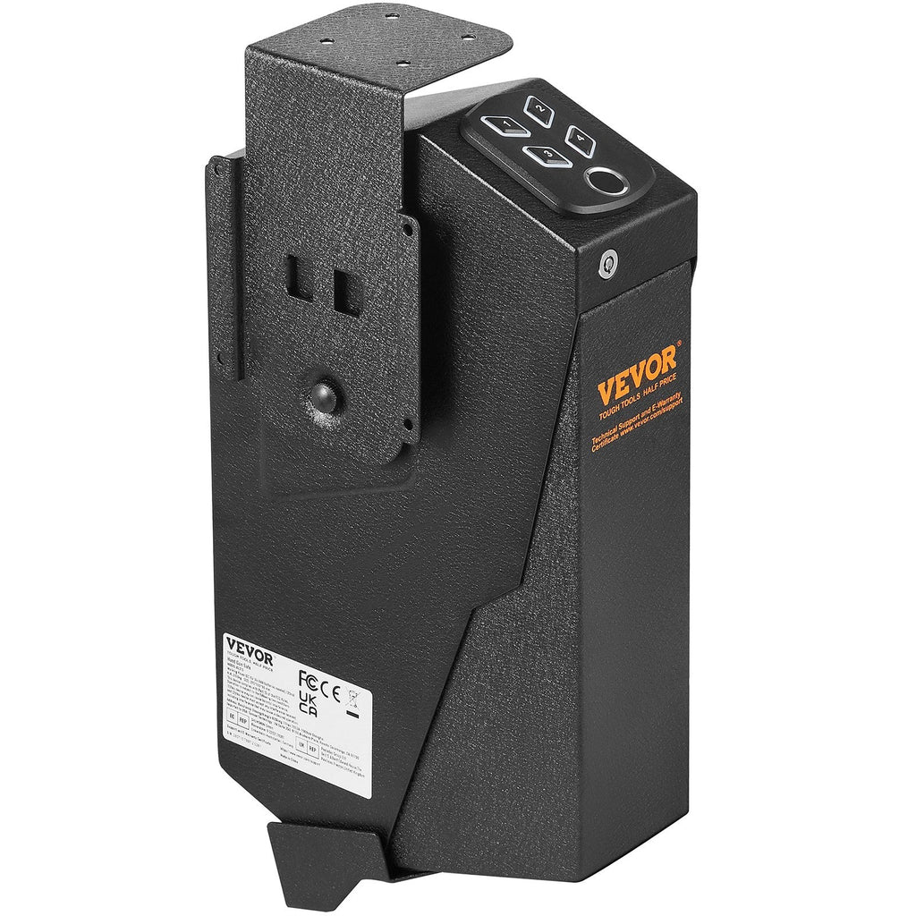 Mounted Gun Safe for Pistols, Biometric Gun Safe with Three Quick Access Ways of Fingerprints, Passwords and Keys, Handgun Safe for 1 Pistol for Home, Bedside, Nightstand, Wall