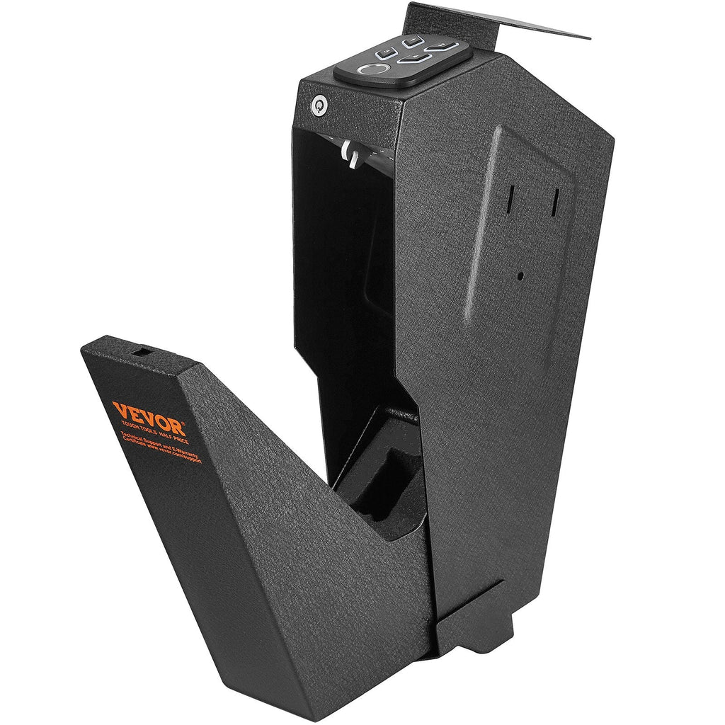 Mounted Gun Safe for Pistols, Biometric Gun Safe with Three Quick Access Ways of Fingerprints, Passwords and Keys, Handgun Safe for 1 Pistol for Home, Bedside, Nightstand, Wall