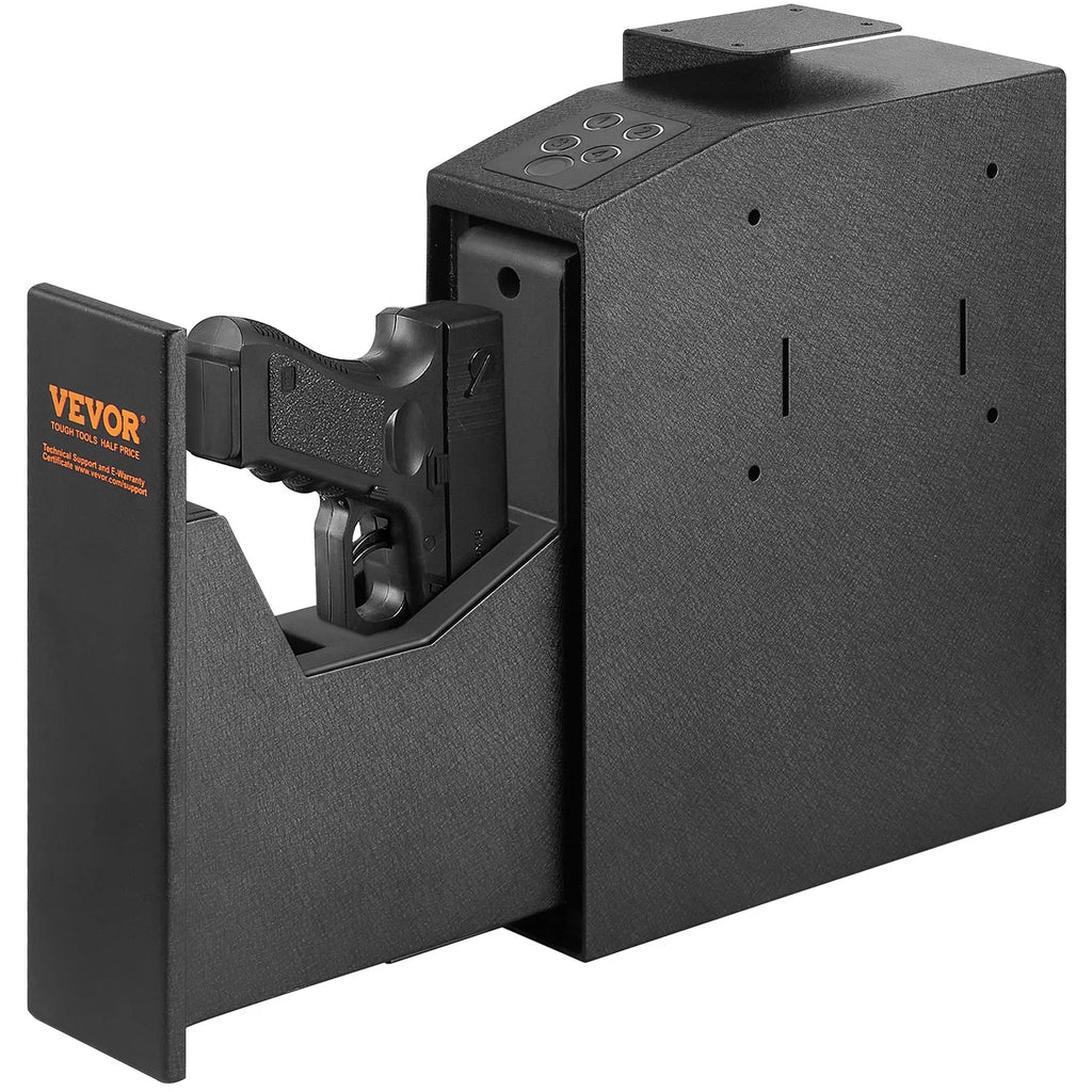 Mounted Gun Safe for Pistols, Biometric Gun Safe with Three Quick Access Ways of Fingerprints, Passwords and Keys, Handgun Safe for 1 Pistol for Home, Bedside, Nightstand, Wall