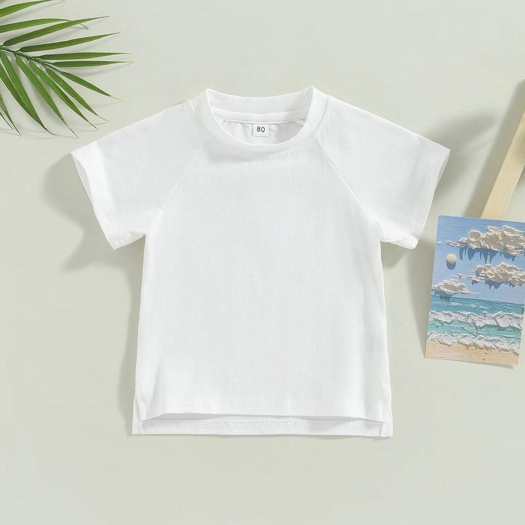 Toddler Kids Baby Girls Boys Summer Casual Tops - # BOAA11510016