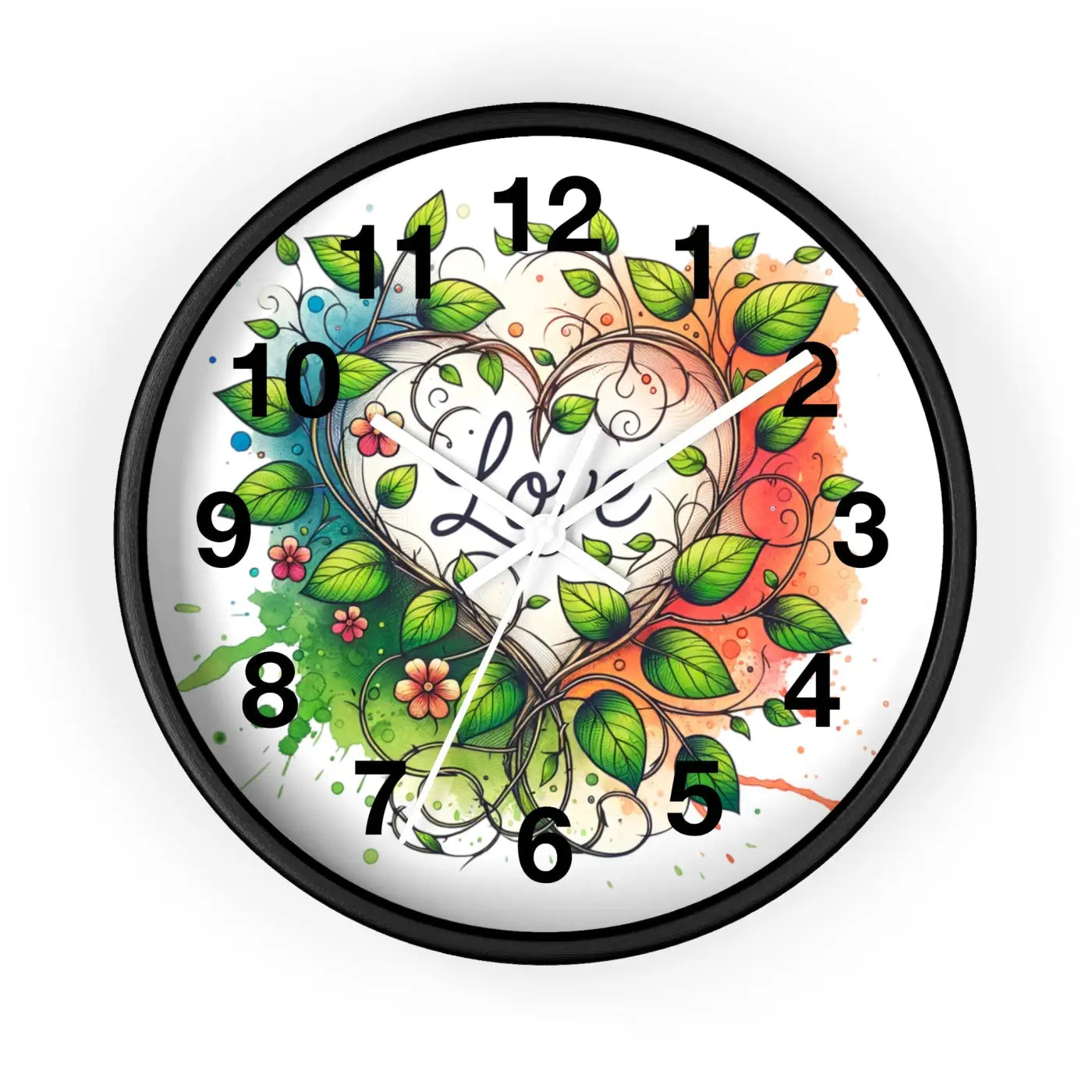 Wall Clock Flower Vines Wood Practical Addition Dipaliz