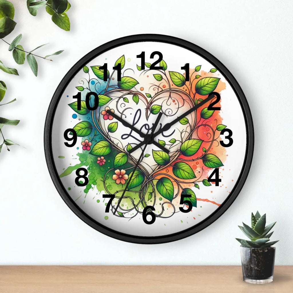 Wall Clock Flower Vines Wood Practical Addition Dipaliz