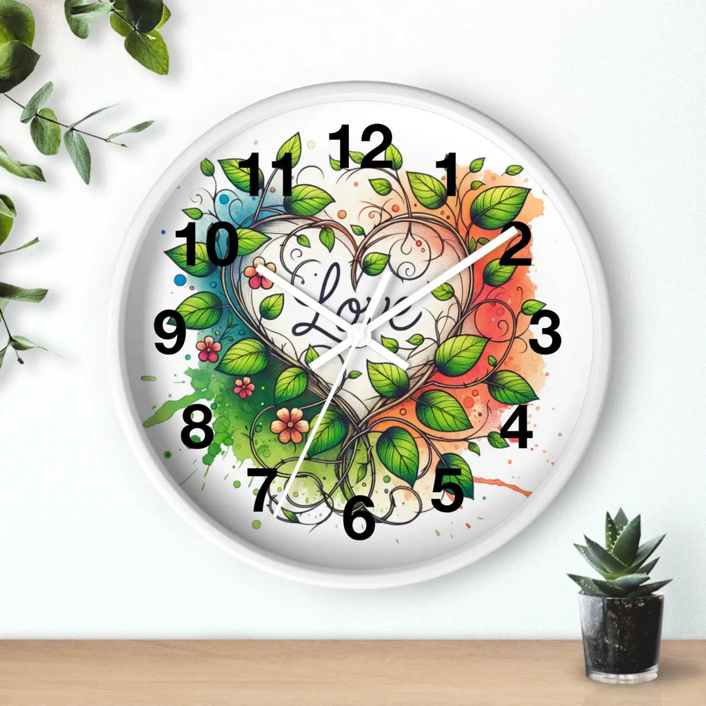 Wall Clock Flower Vines Wood Practical Addition Dipaliz