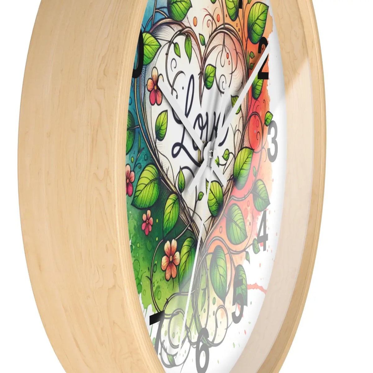 Wall Clock Flower Vines Wood Practical Addition Dipaliz