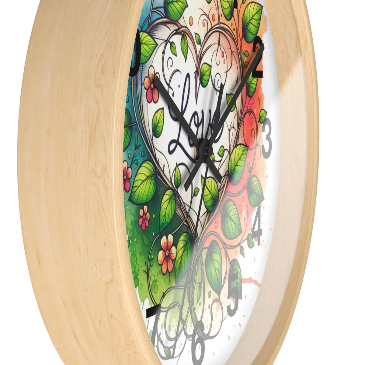 Wall Clock Flower Vines Wood Practical Addition Dipaliz