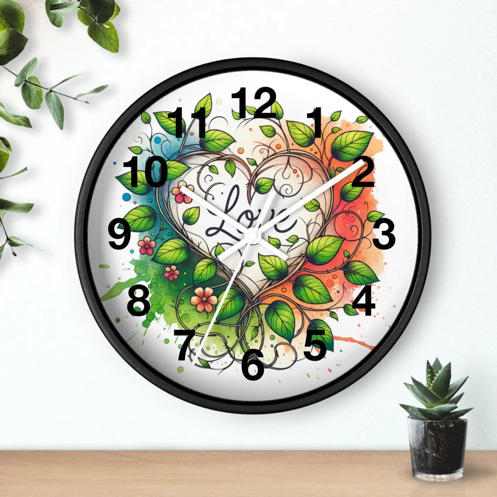 Wall Clock Flower Vines Wood Practical Addition Dipaliz