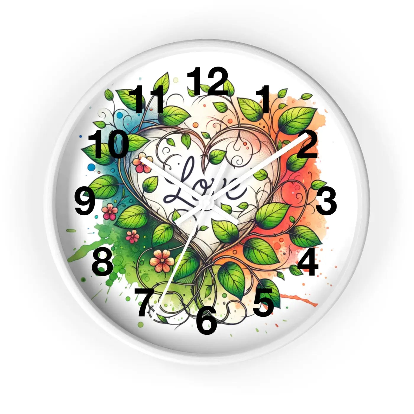 Wall Clock Flower Vines Wood Practical Addition Dipaliz