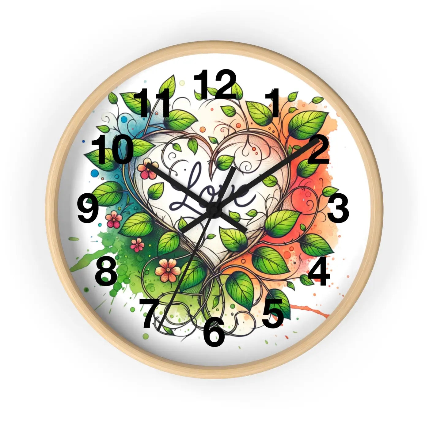 Wall Clock Flower Vines Wood Practical Addition Dipaliz