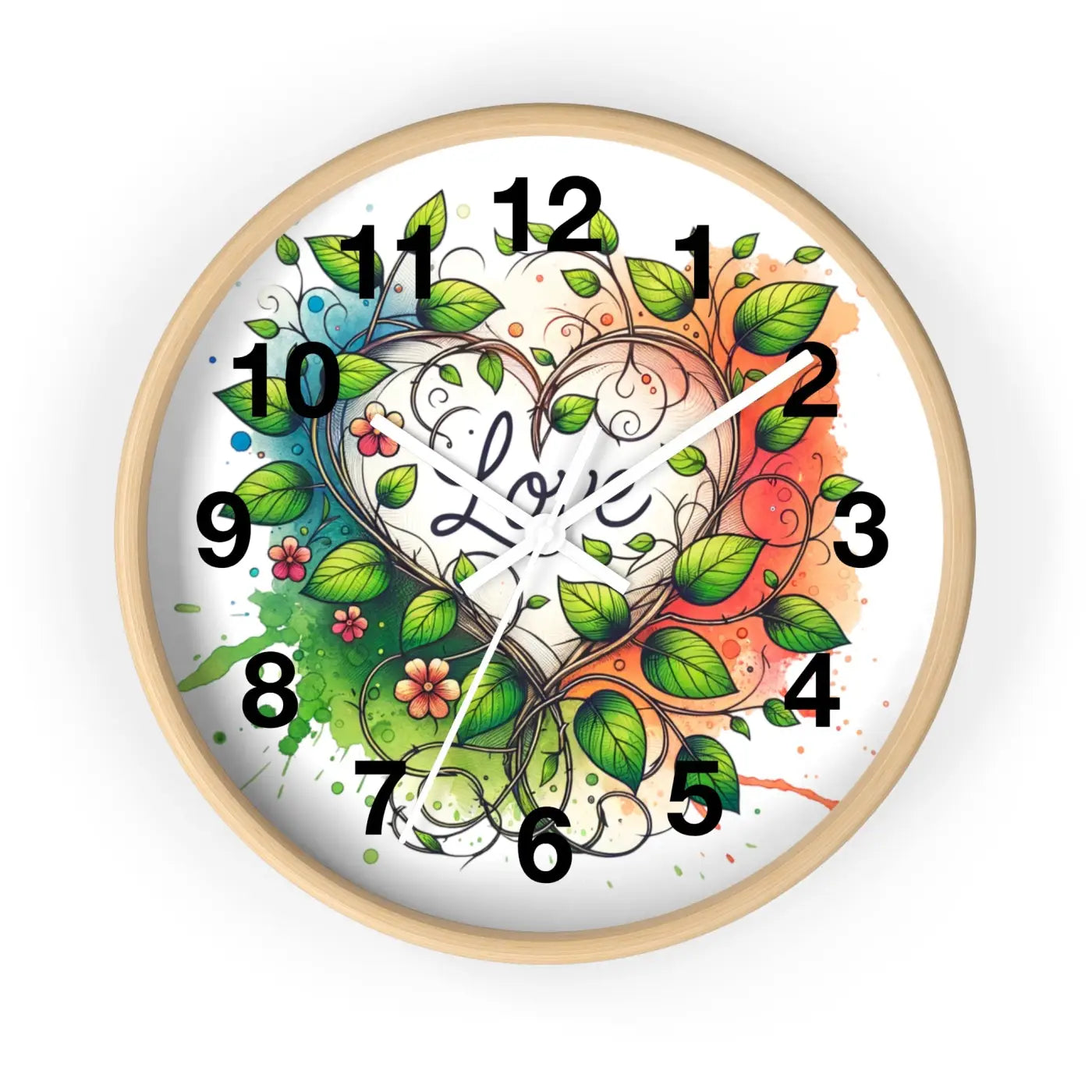 Wall Clock Flower Vines Wood Practical Addition Dipaliz