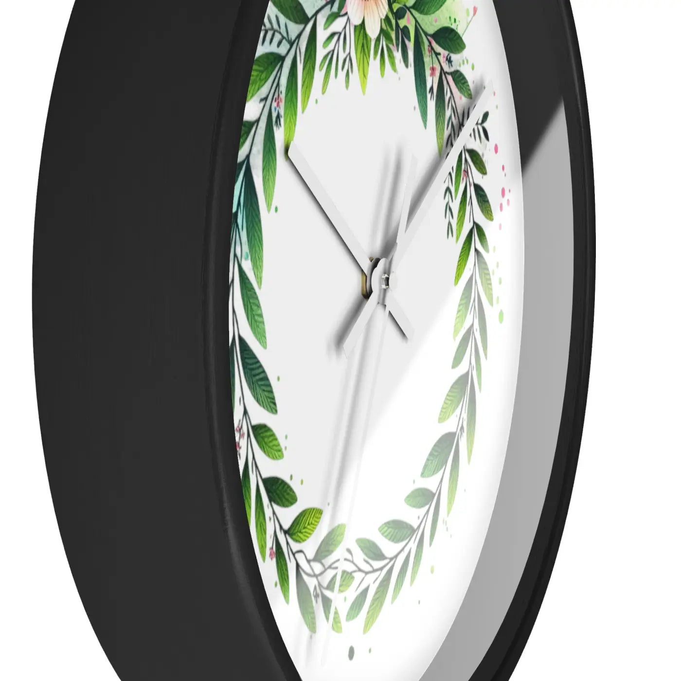 Floral Wreath Wall Clock – Eco-friendly Wood - Dipaliz
