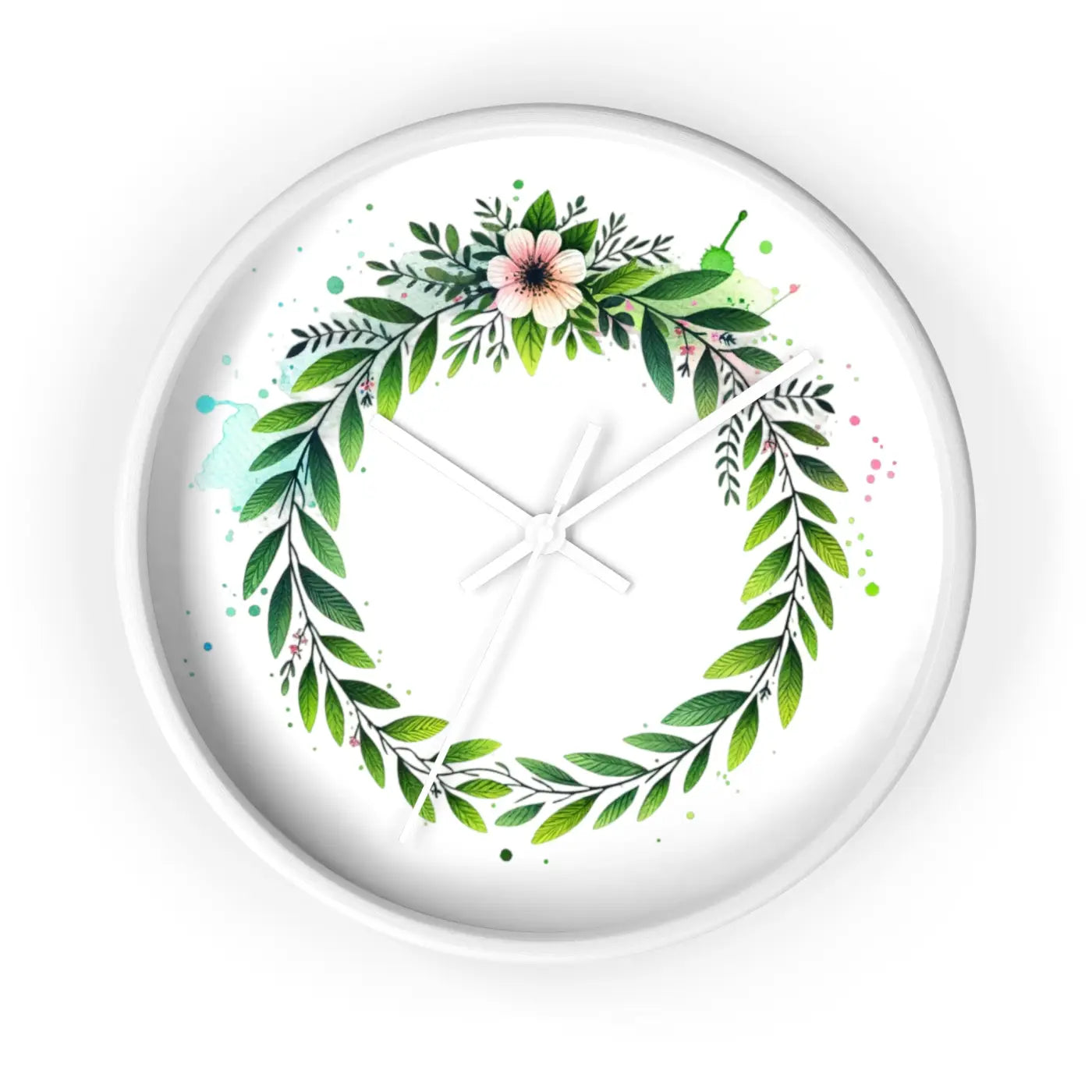Floral Wreath Wall Clock – Eco-friendly Wood - Dipaliz