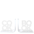 White Cook & Book Acrylic Bookends