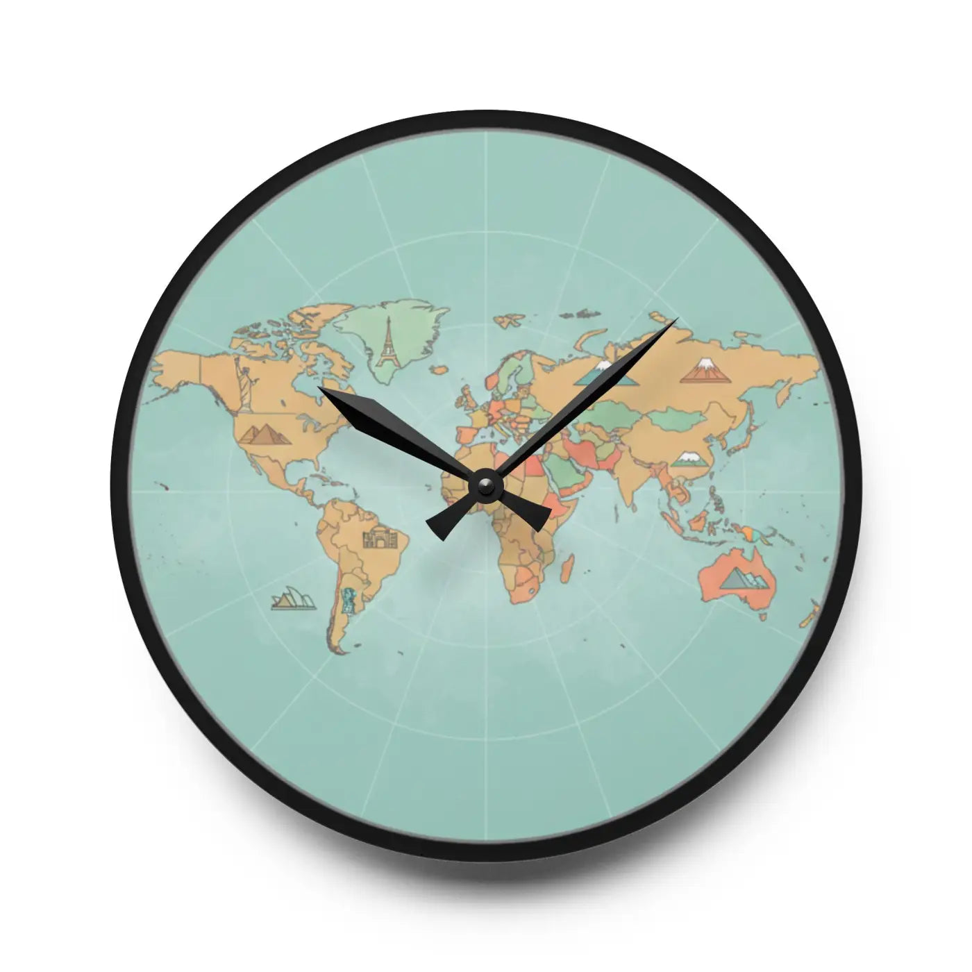 World Map Acrylic Wall Clock – Living Room - Dipaliz