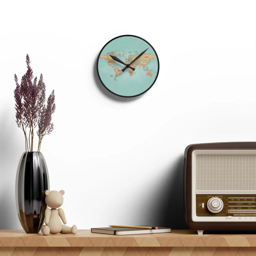 World Map Acrylic Wall Clock – Living Room - Dipaliz