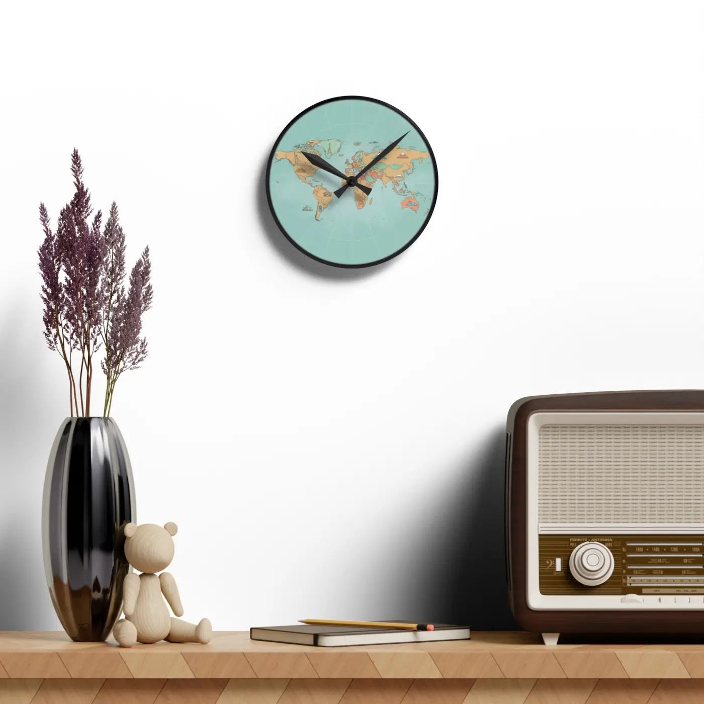 World Map Acrylic Wall Clock – Living Room - Dipaliz