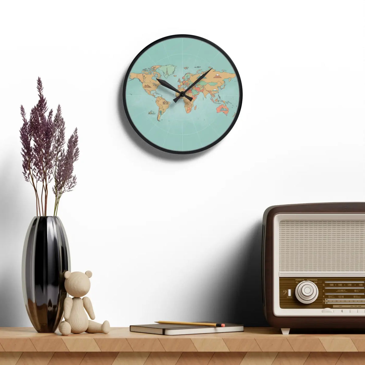 World Map Acrylic Wall Clock – Living Room - Dipaliz
