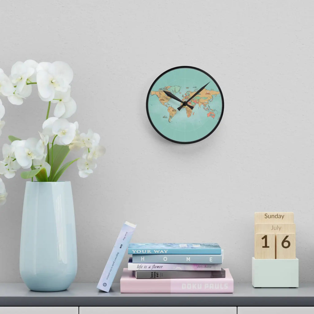 World Map Acrylic Wall Clock – Living Room - Dipaliz