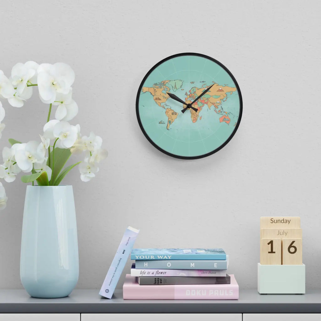 World Map Acrylic Wall Clock – Living Room - Dipaliz