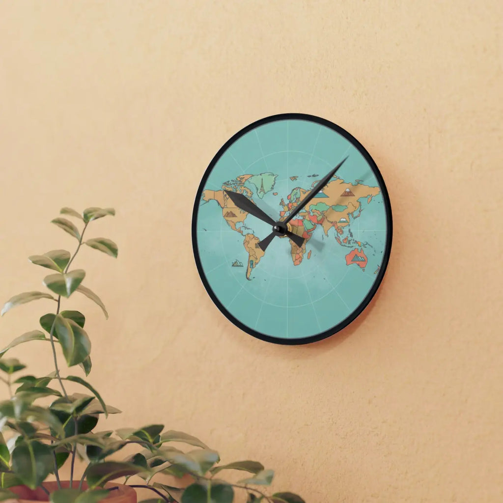 World Map Acrylic Wall Clock – Living Room - Dipaliz
