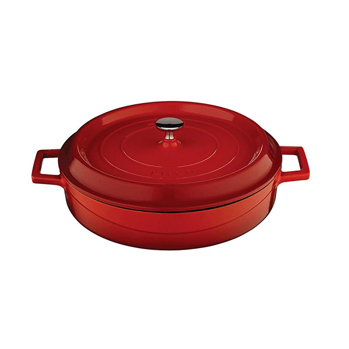 LAVA Cast Iron Cookware - 28cm Enamel Coated Round Cookware for Durable Cooking
