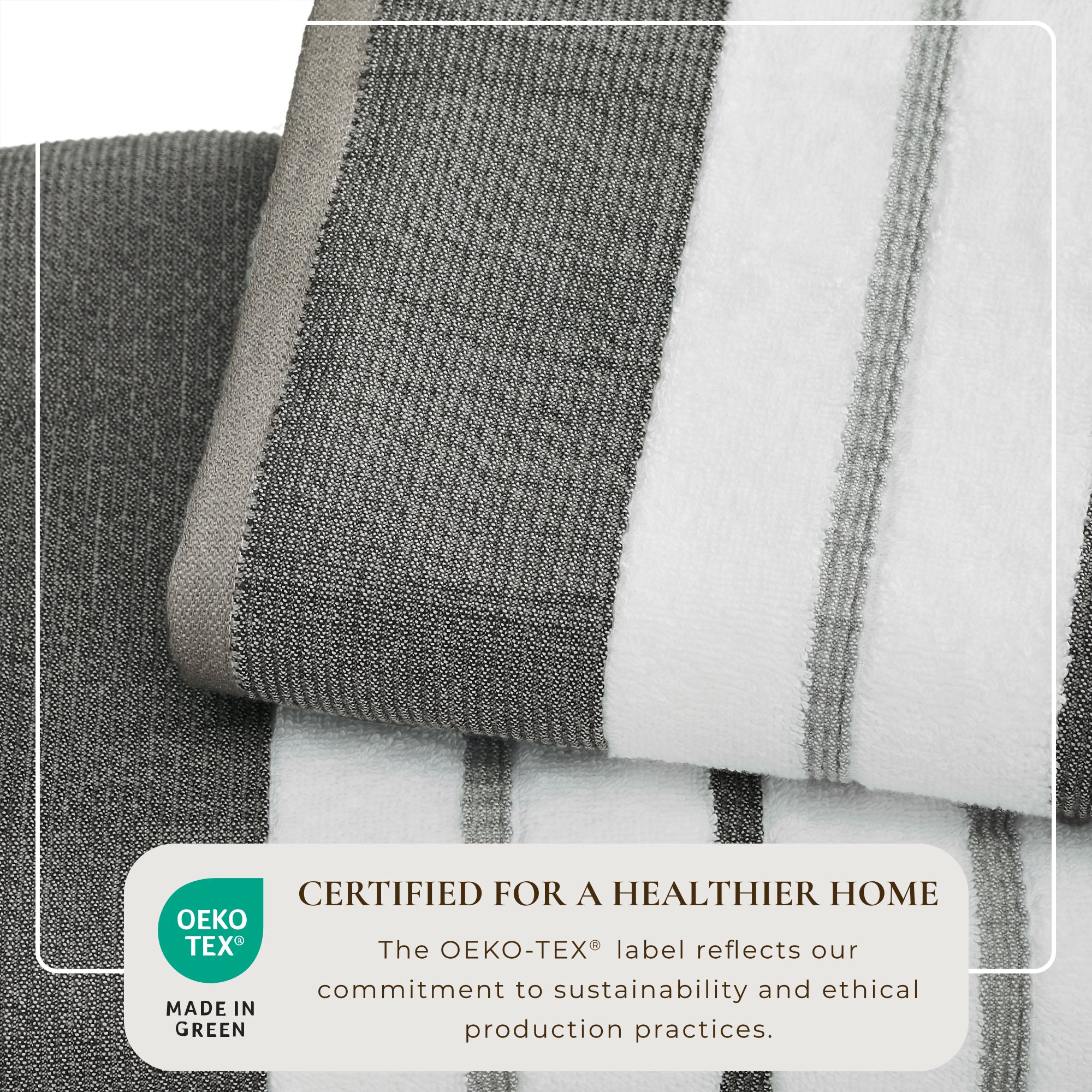 Decorative Cotton Stripe Bath Towel Set - Noelle Collection